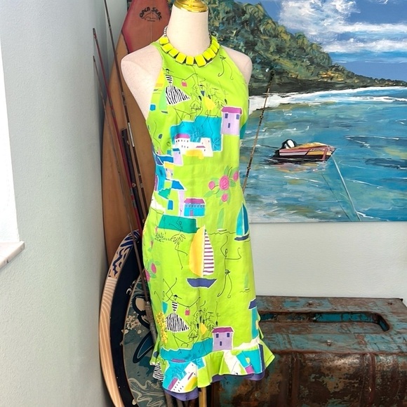 Flores & Flores,Fun,Funky & Fab! Unique, RARE Find,Cross-Strap Back,EUC, Size 6 - Picture 1 of 12